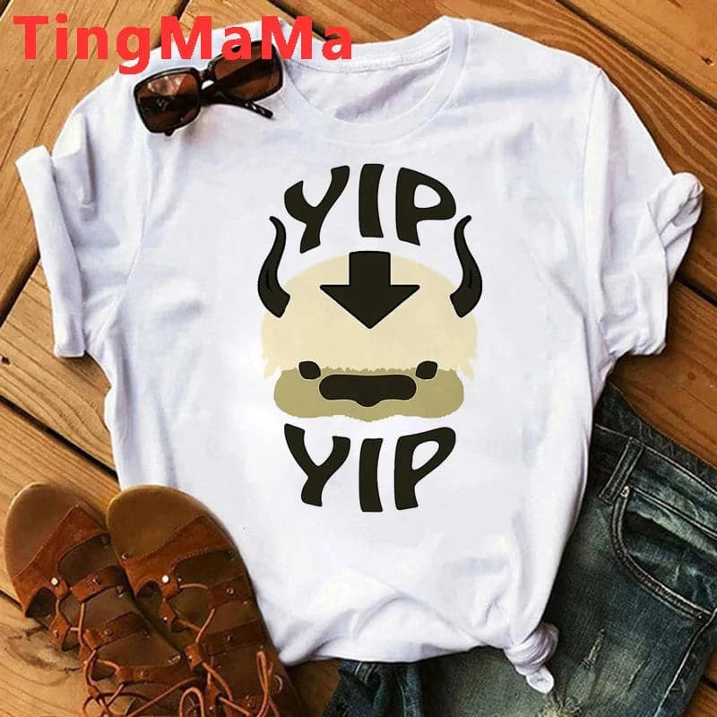 Avatar The Last Airbender T Shirt Women Kawaii Anime Appa Tshirt Funny Cartoon Avatar Graphic Tees Fashion Unisex T-shirt Female