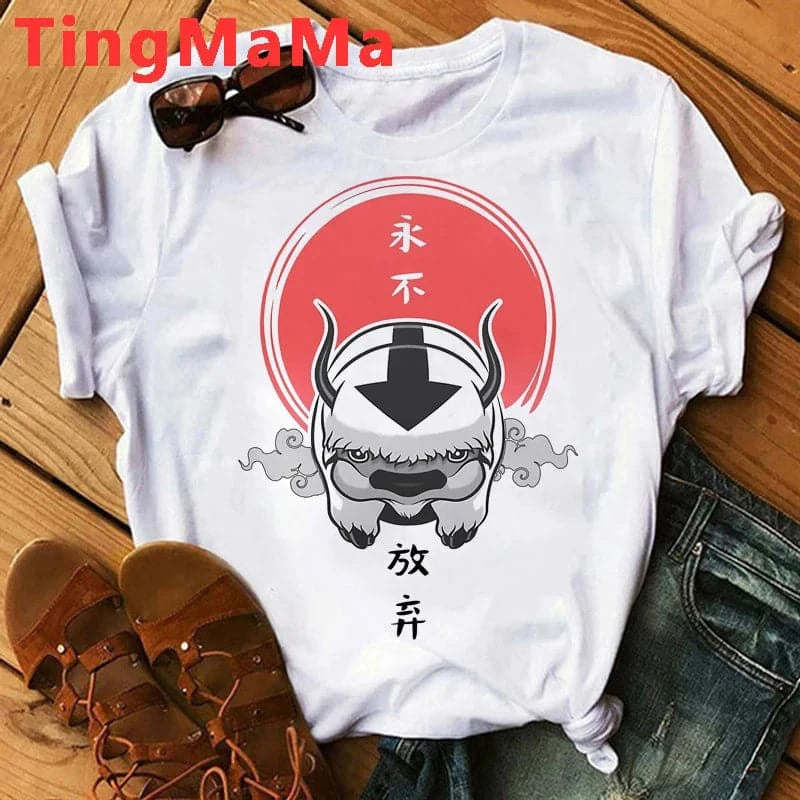 Avatar The Last Airbender T Shirt Women Kawaii Anime Appa Tshirt Funny Cartoon Avatar Graphic Tees Fashion Unisex T-shirt Female