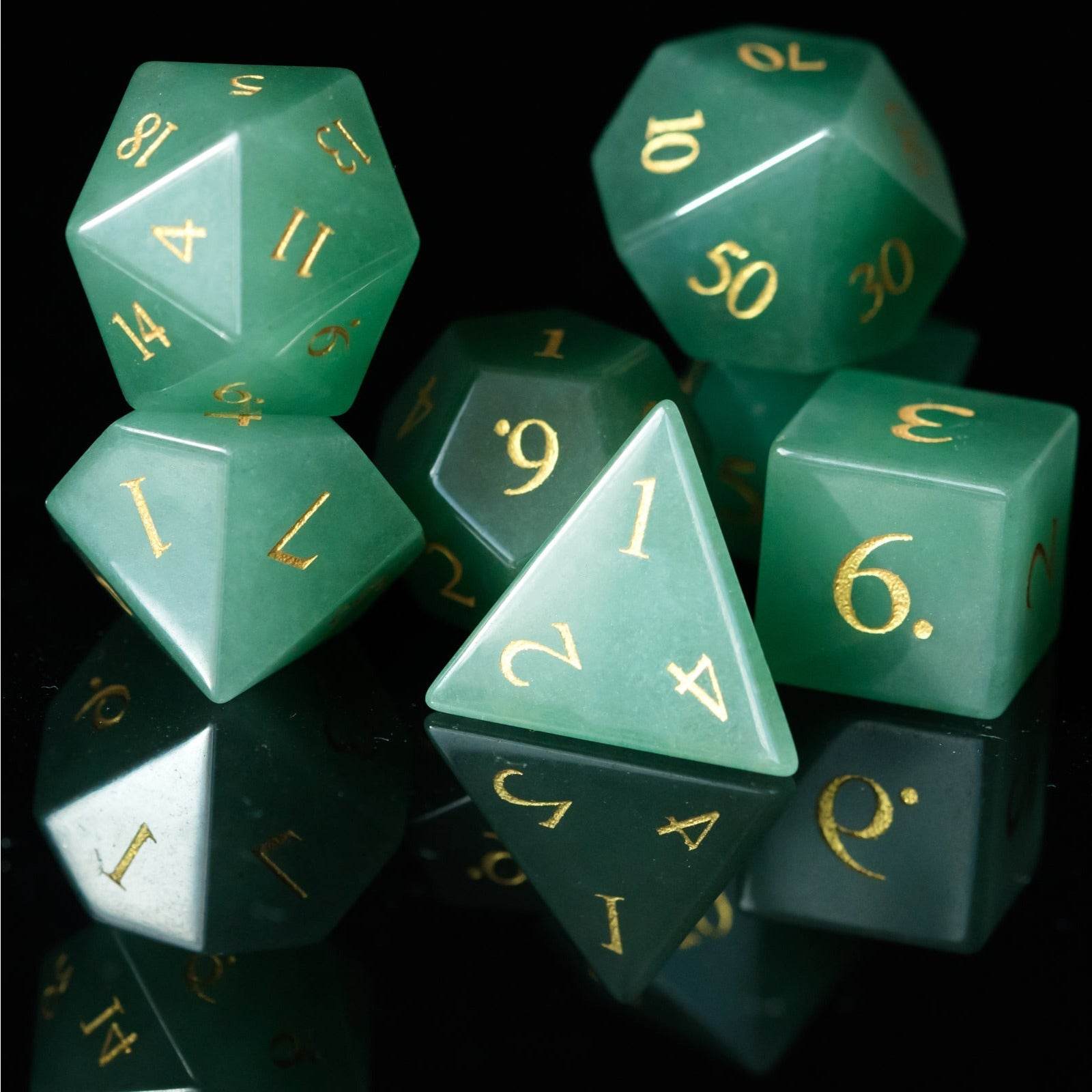Aventurine Gemstone Dice Set - 