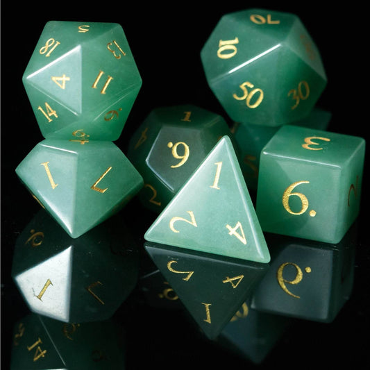 Aventurine Gemstone Dice Set - 