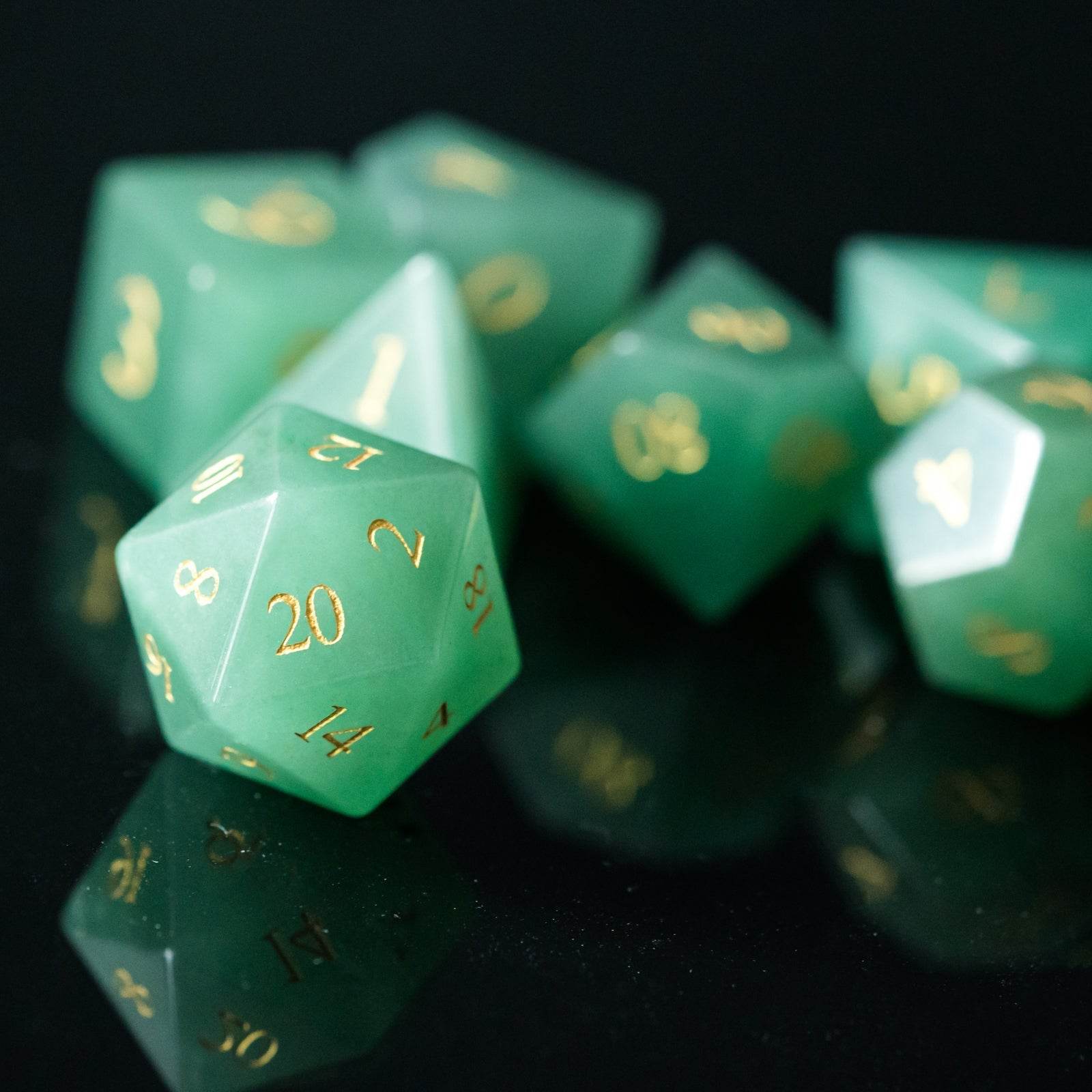Aventurine Gemstone Dice Set - 