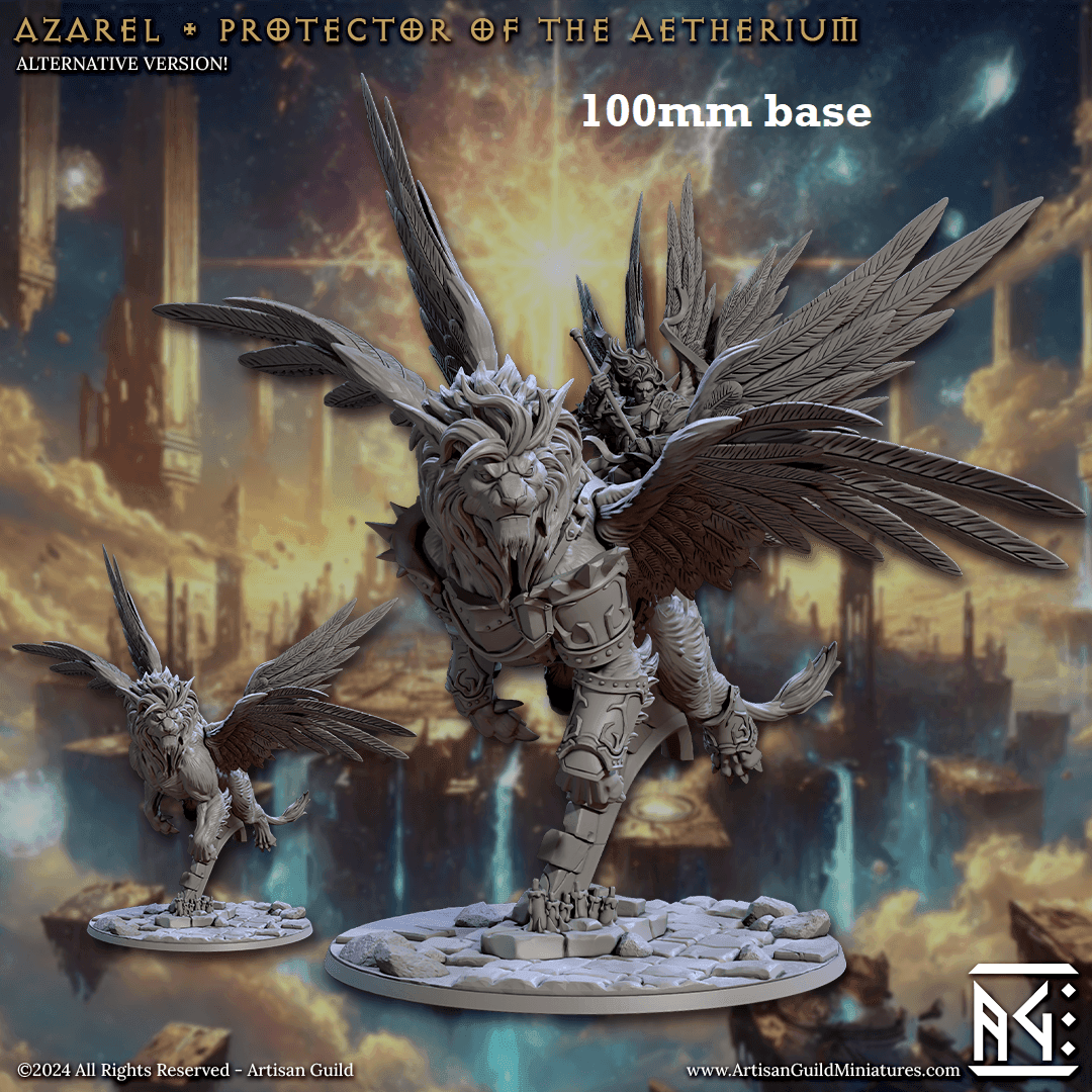 Azarel, Protector of the Aetherium (Lion Archon with or without Angel Rider) - With Rider