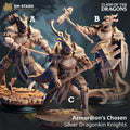 Azmordion's Chosen, Silver Dragonkin Knights (Dragonborn Paladins) - 32mm Scale / A - Archer