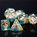 Reptile Green Demon Eye Dragon Eye Dice 7-Dice Set Resin Dungeons and Dragons Dice - 