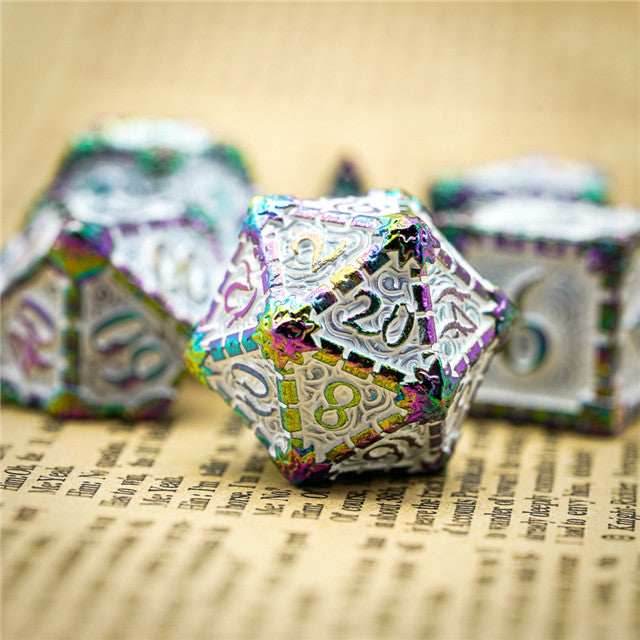 White Rainbow Metal Dice（Dagger of Venom）7-Dice Udixi RPG - 