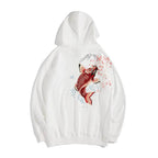 KH9197 Red Koi Embroidery Hoodie - White / S