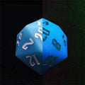 Huge Silicone D20 55mm - Blue (Glow in the Dark)