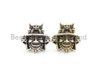 Antique Style Samurai Helmet Bead, Paracord KeyChain Lanyard Beads,Mens Bracelet Findings, 19x19x12mm, 1pc, sku#Y129