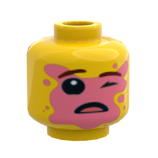 B3 Customs® Boy Popped Bubble Gum on Face Minifig Head