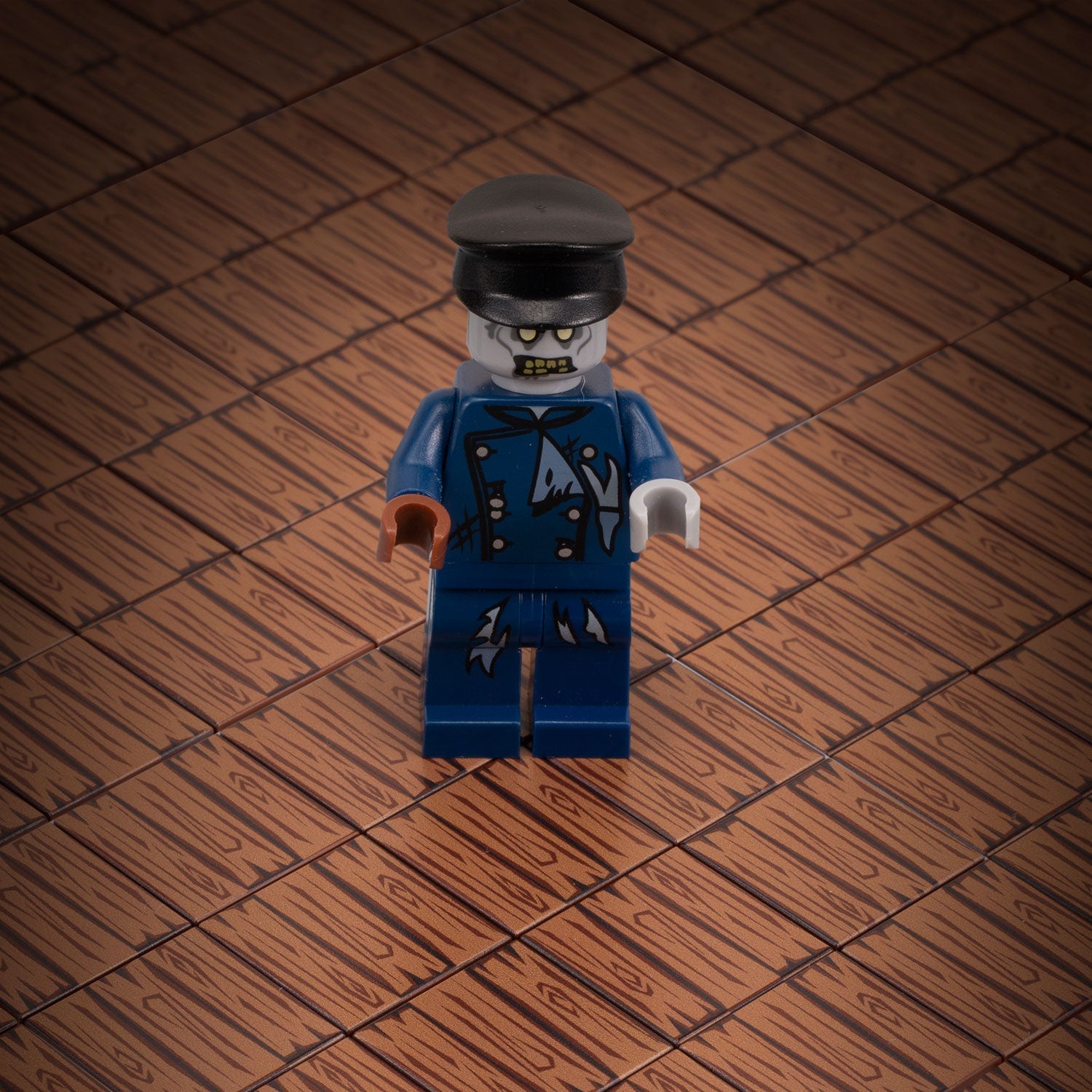 B3 Customs® Hardwood Minifig Flooring (Rough, Dark) - Custom Printed LEGO 2x2 Tile