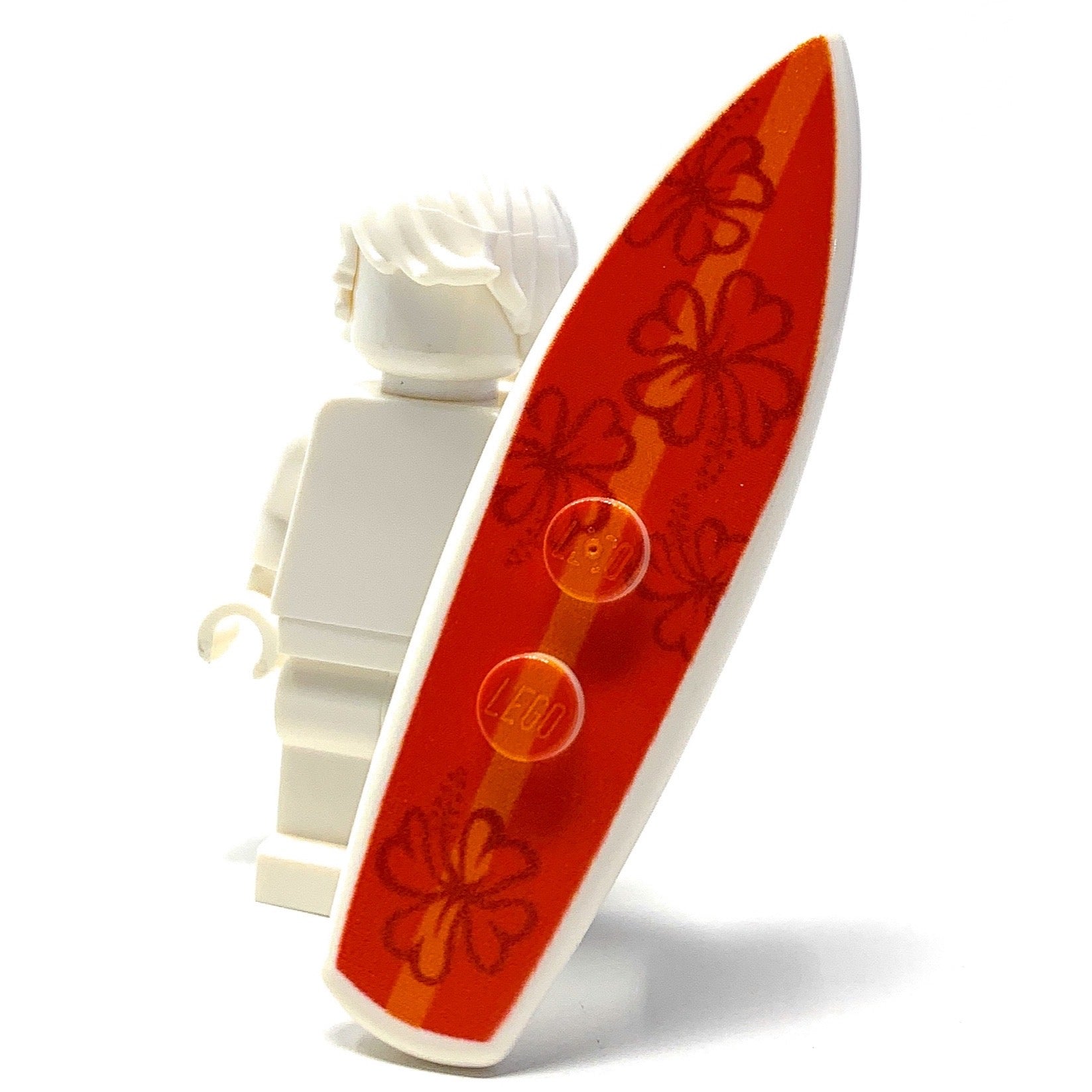 B3 Customs® Printed Hibiscus Surfboard made from LEGO® bricks