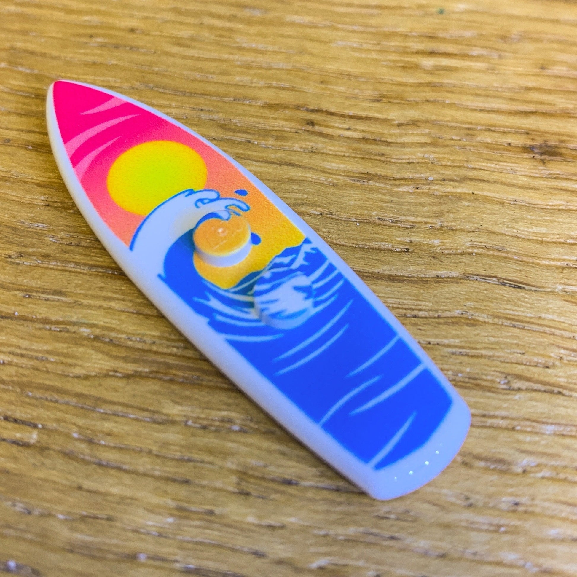 B3 Customs® Printed Sunset Wave Surfboard made from LEGO® bricks