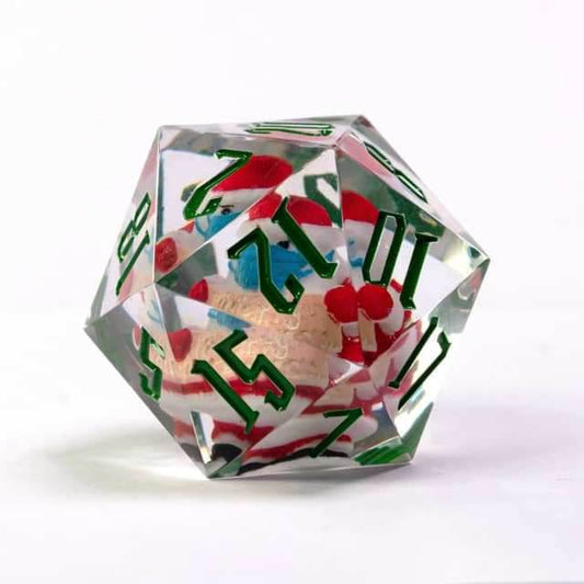 Masked Santa Holiday d20 Dice 33mm Christmas Dice (2021) - 