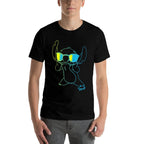 Lilo & Stitch Cool Stitch Neon Outline Chest Portrait Wrinkle-resistant T-Shirt