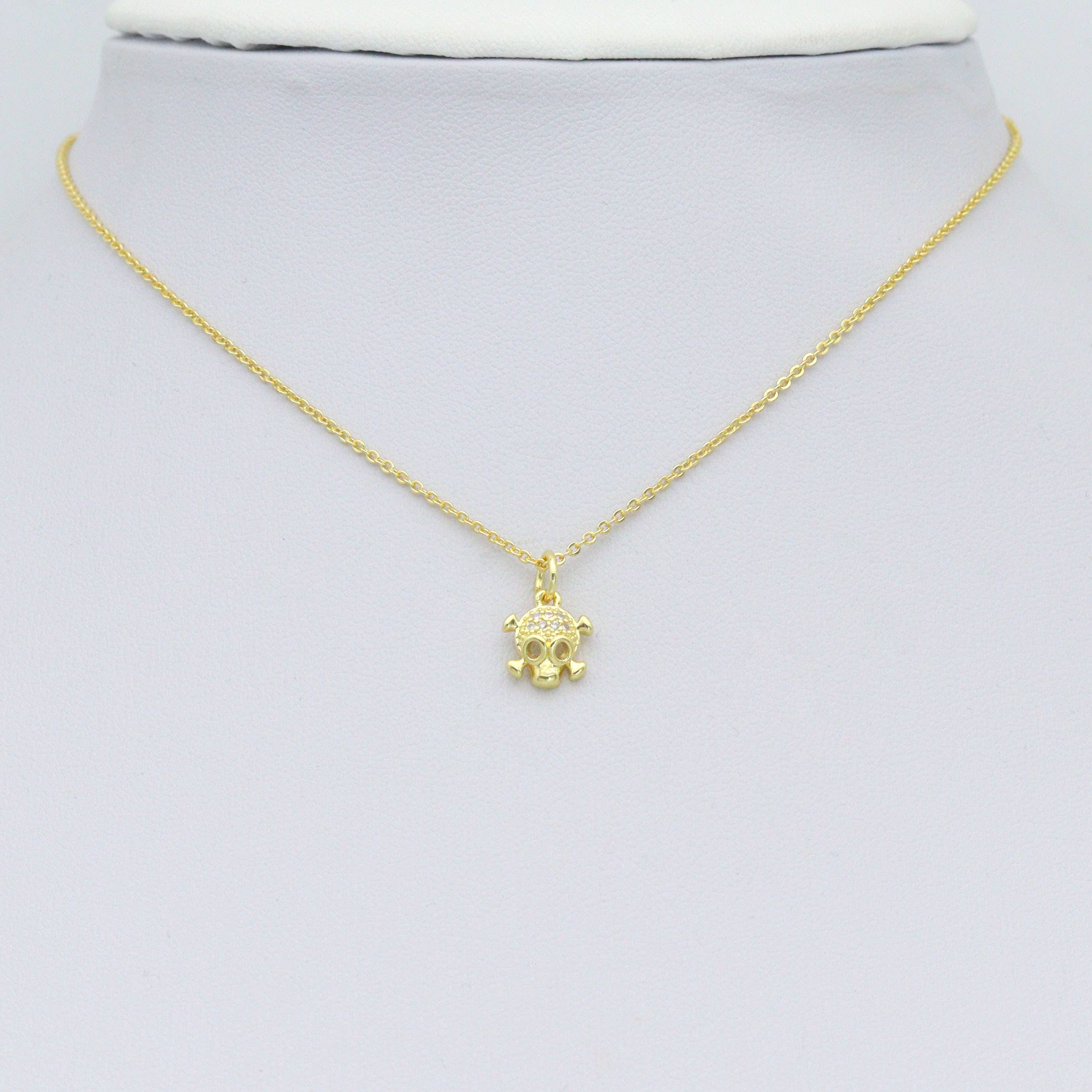 CZ Halloween Skull Charm, Sku#Y667