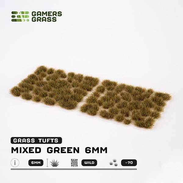 Gamers Grass Tufts: Mixed Green 6mm- Wild - 