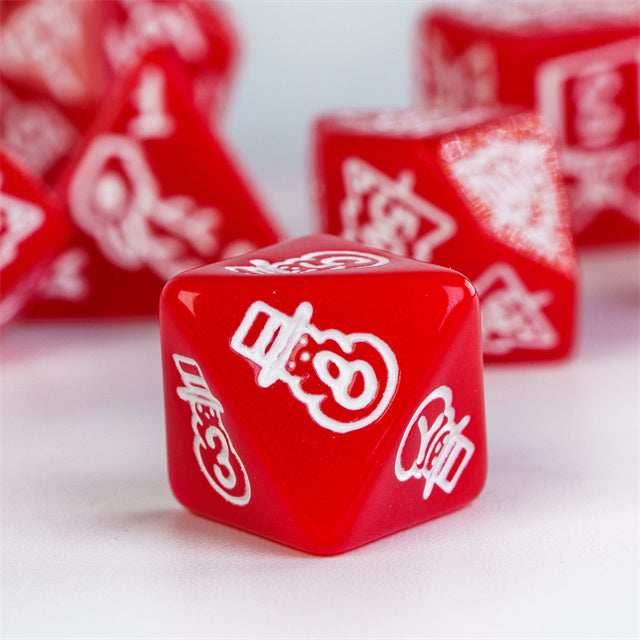 Red Christmas Dice w/White Presents Trees Snowman Holiday Festive - 