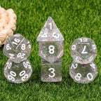 Kindergarten Garland Glitter 7-Dice Set w/White Numbers Dnd Dice Set - 