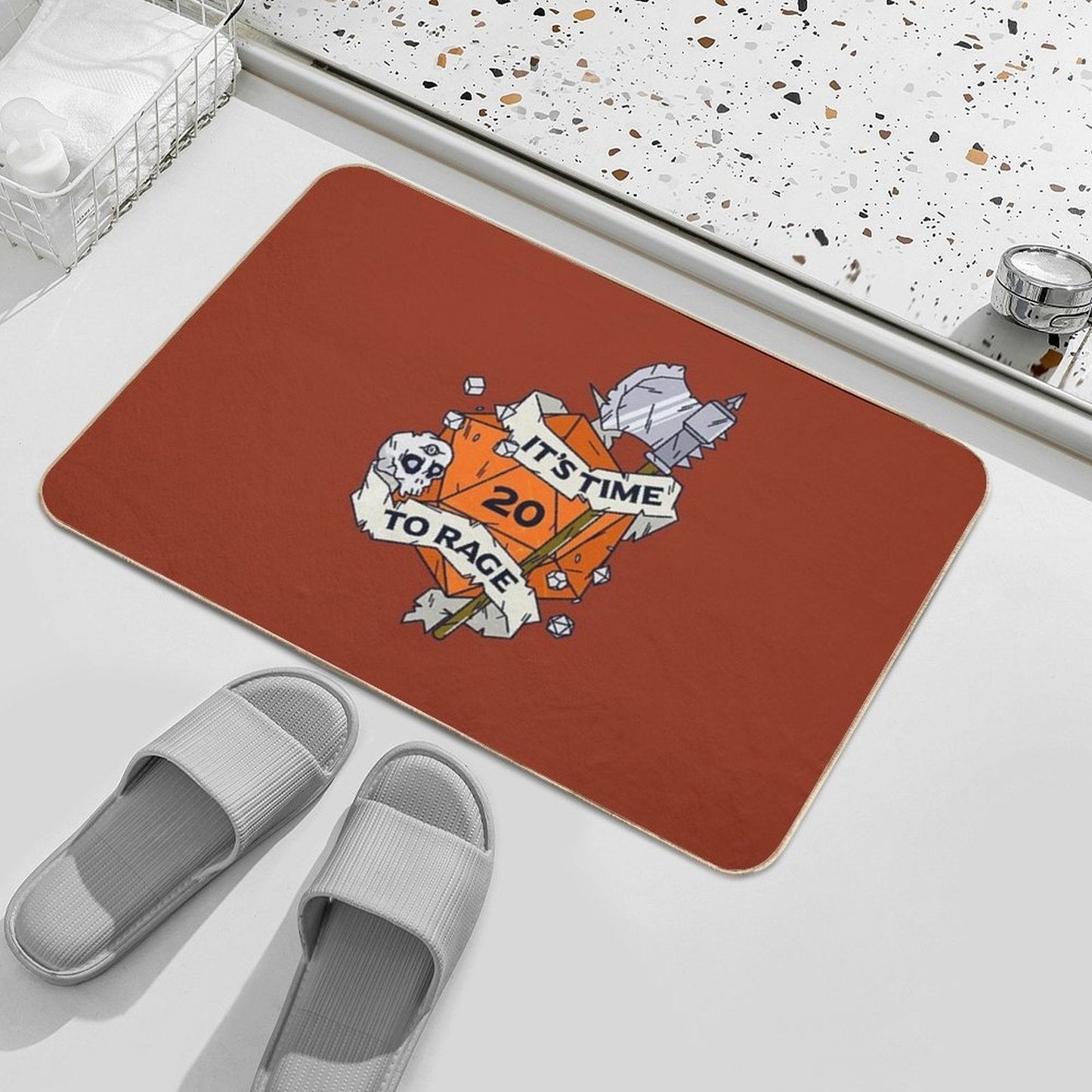 Tabletop RPG Barbarian - It's Time To Rage  Versatile Bath Mat