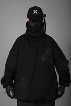 HiH33 Black Utility Hoodie - Black / M