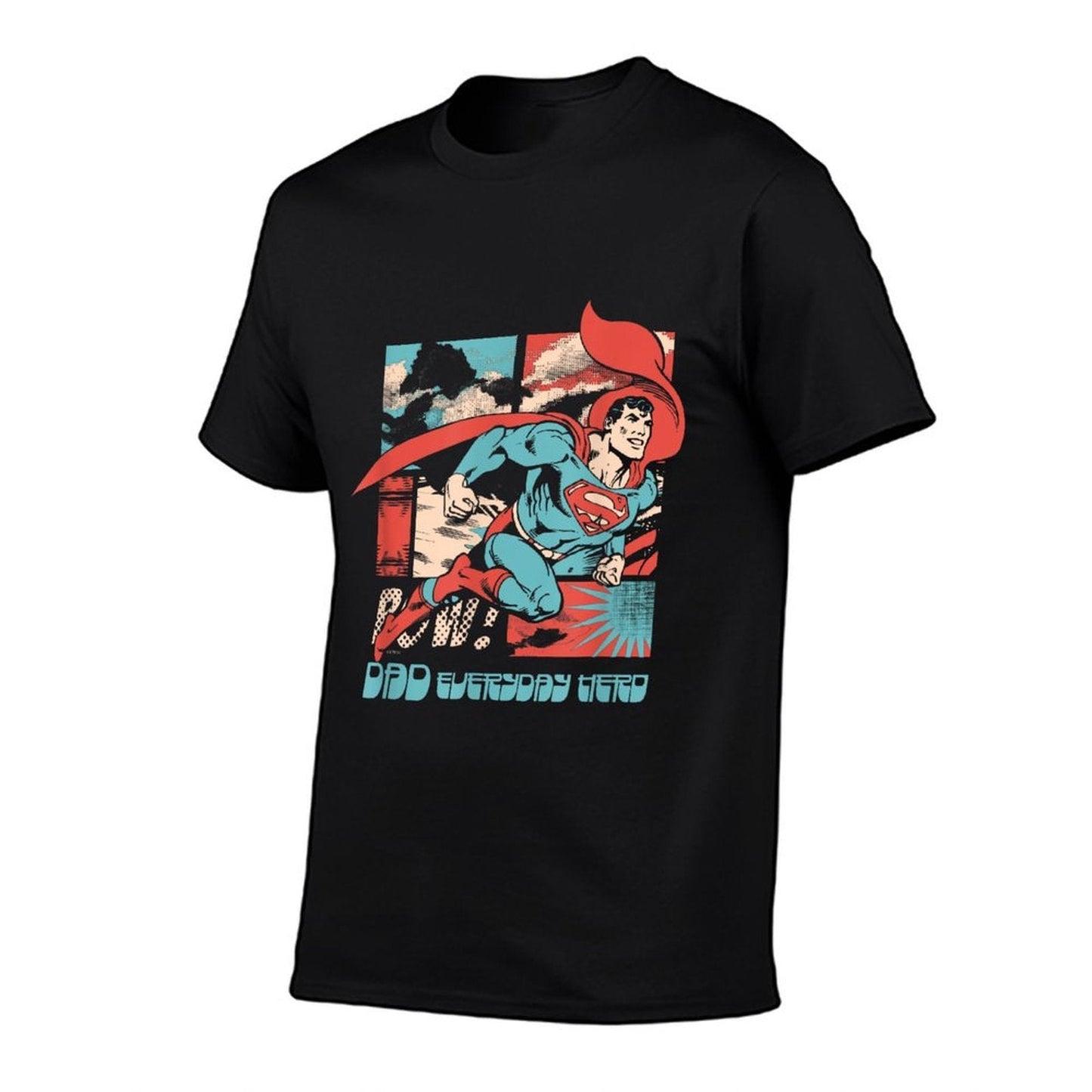 DC Comics Superman Fathers Day Everyday Hero Vintage Panels  Rolled Sleeves T-Shirt