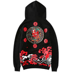KH9060 Red Demon Embroidery Hoodie - Black / S