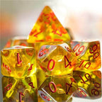 Barbarian (Axe) Yellow Dice w/ Golden Axe 7-Dice Set Rpg - 