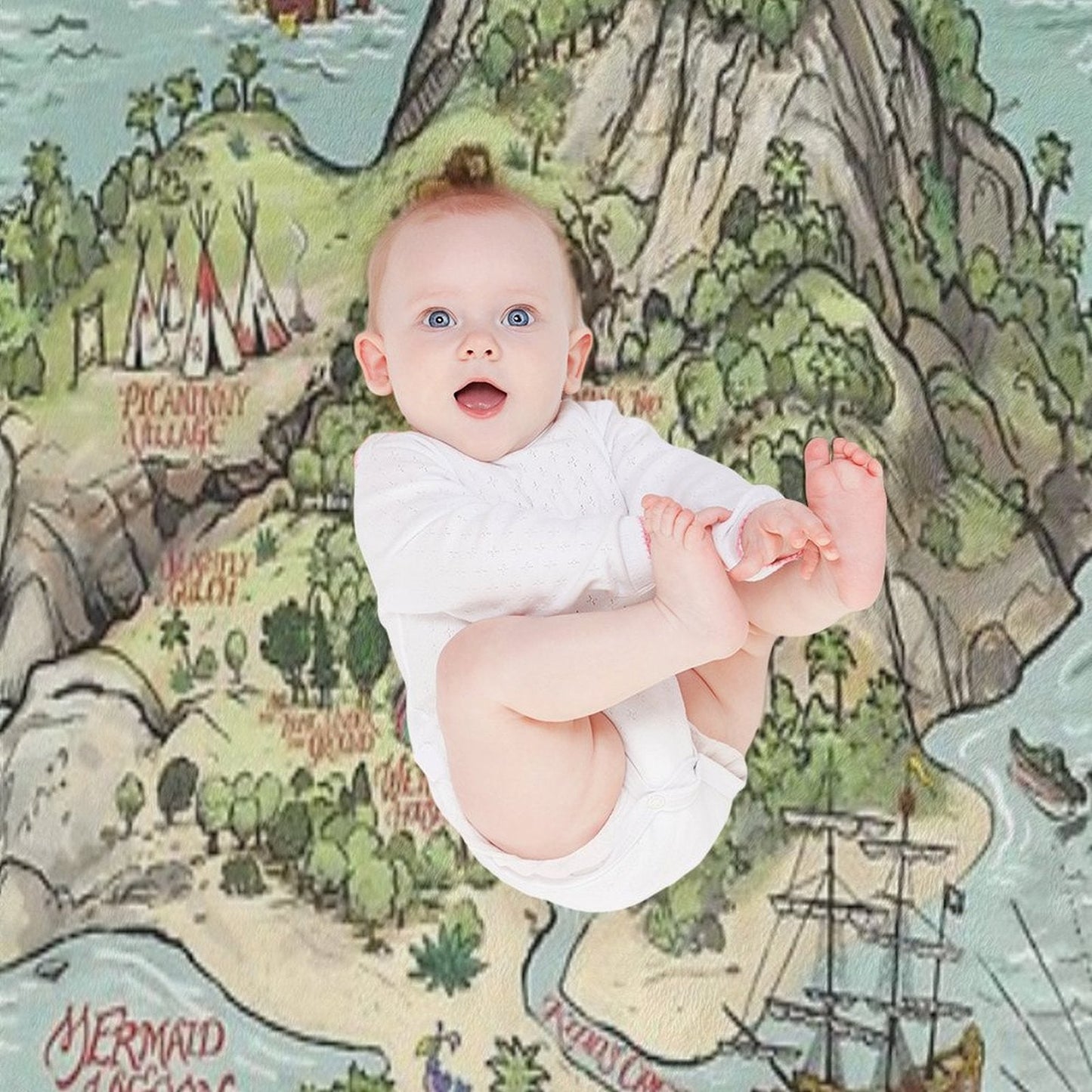 Neverland Map Throw Blanket