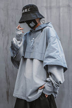HiH18 I-Tech Layered Hoodie - Blue / M
