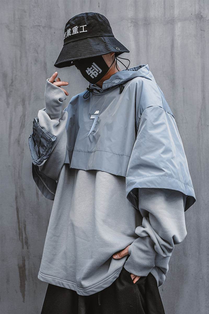 HiH18 I-Tech Layered Hoodie - Blue / M