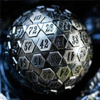 Silver Plated Ancient Metal d100 Dungeons and Dragons RPG - 