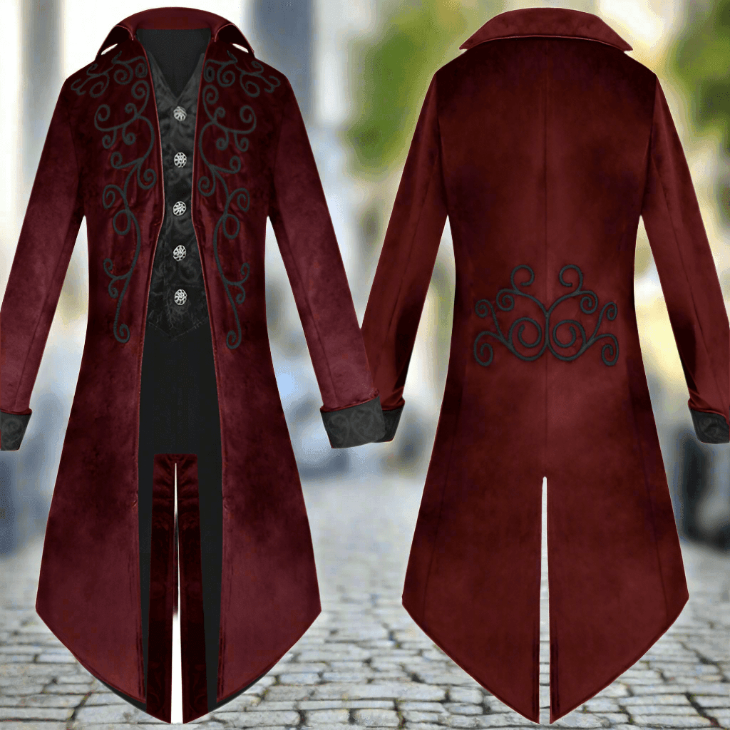 Steampunk Victorian Jacket Gothic Tailcoat Renaissance Men's - L / Solid color