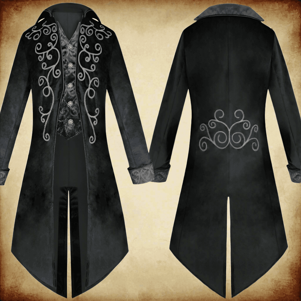 Steampunk Victorian Jacket Gothic Tailcoat Renaissance Men's - L / Solid color