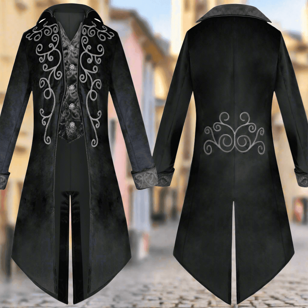 Steampunk Victorian Jacket Gothic Tailcoat Renaissance Men's - L / Solid color