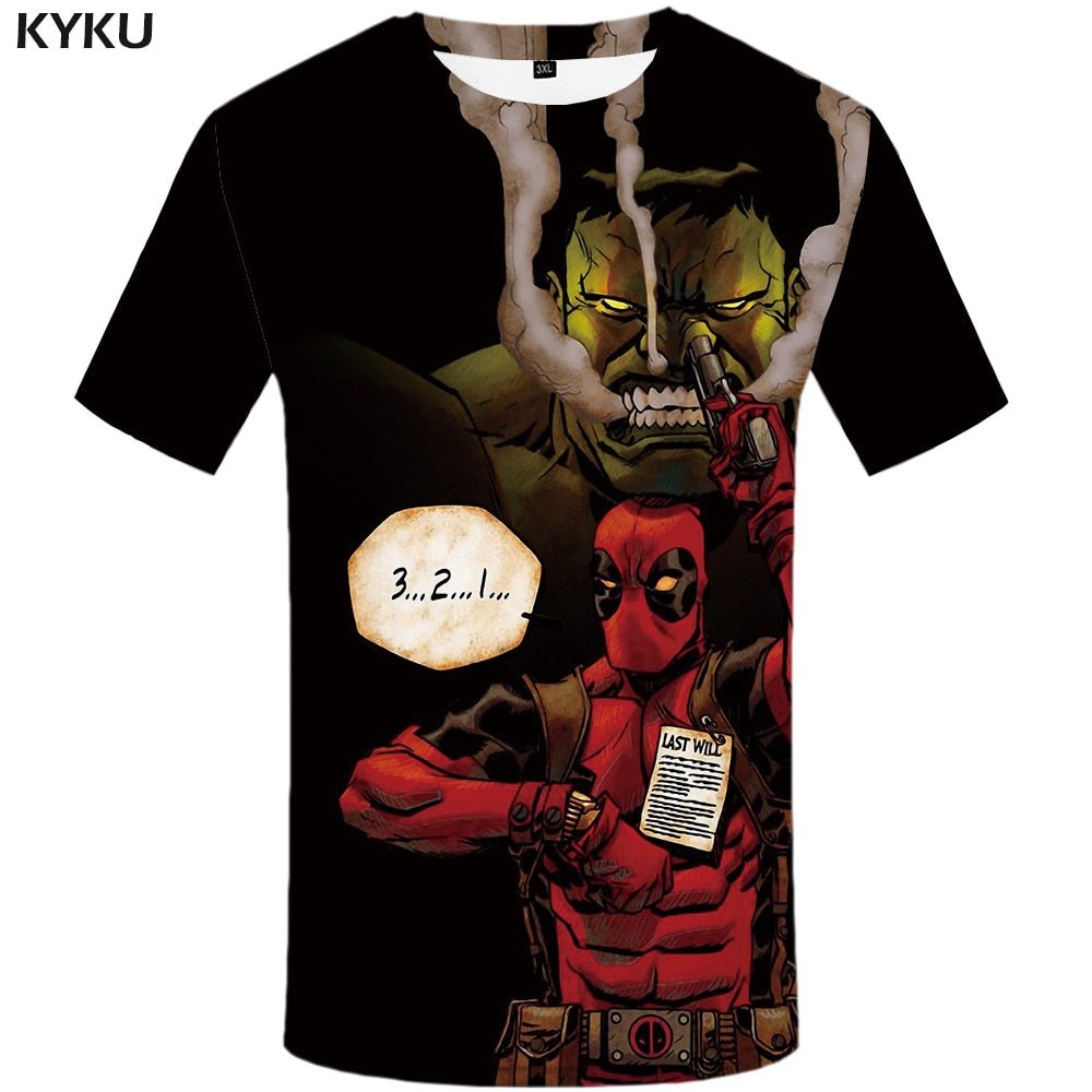 Badass Deadpool T shirt Men Blood T-shirts 3d Red Shirt Print War Anime Clothes Gothic Tshirt Printed-4