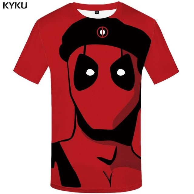 Badass Deadpool T shirt Men Blood T-shirts 3d Red Shirt Print War Anime Clothes Gothic Tshirt Printed-10