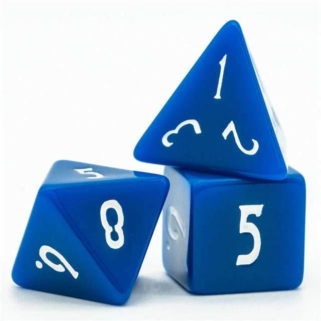 Dark Blue Homage 7-Dice Set w/Blue Numbers Minimalist - 