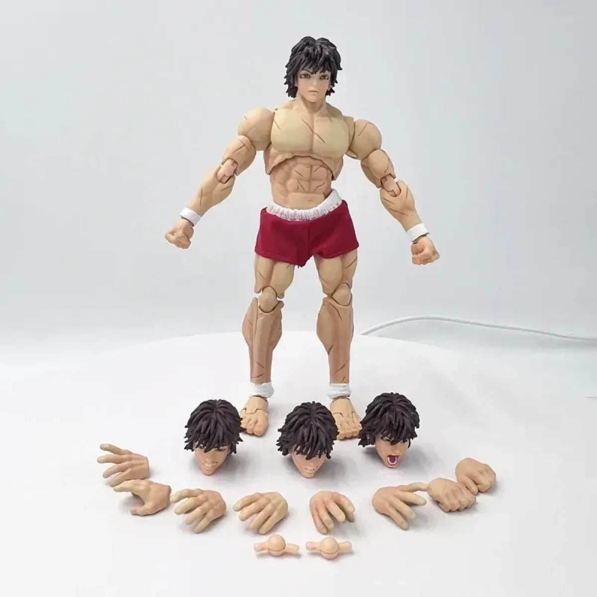 Baki Hanma 22cm Anime Figure with Pickle, Biscuit Oriba, and Kaoru Hanayama - 17cm No Retail Box