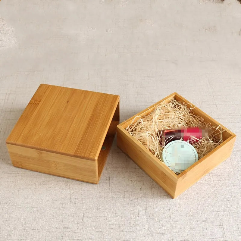 Bamboo and wood jewelry box small simple bamboo bracelets beads storage box Magnet switch Chinese Beautiful gift boxs