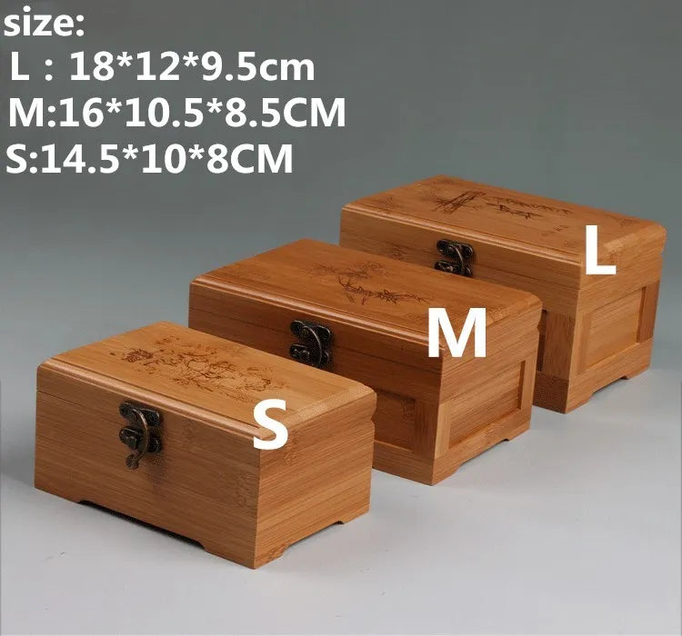 Bamboo Business Card Storage Box Wooden Jewelry Boxs Cotton Swab Key Storage Box Gift Storage Boxes & Bins