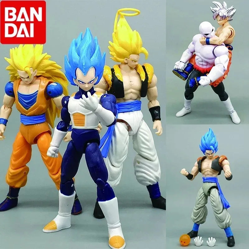 BANDAI Anime Dragon Ball Z Goku Vegeta Figure about  17CM PVC Action Figures Collection Model Toys Gifts Articular Mobility