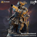 Baradin Blackbeard, Captain of the Gilded Seahorse (Male Dwarf Pirate) - 32mm Scale
