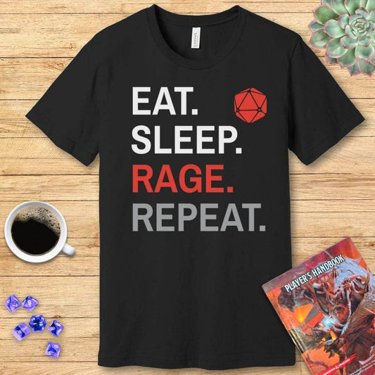 Barbarian T-Shirt – Eat Sleep Rage Repeat - Navy / S