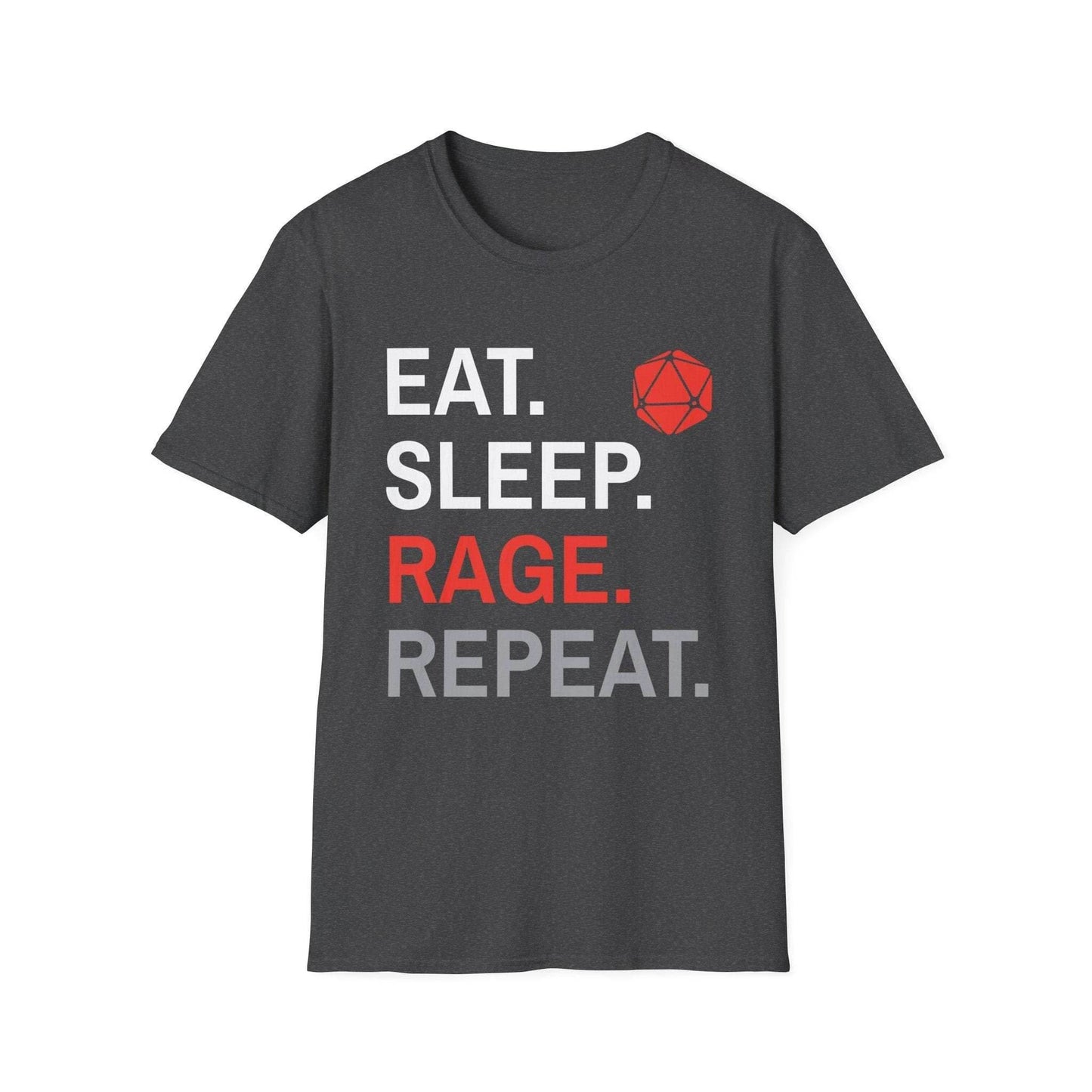 Barbarian T-Shirt – Eat Sleep Rage Repeat - Dark Heather / S