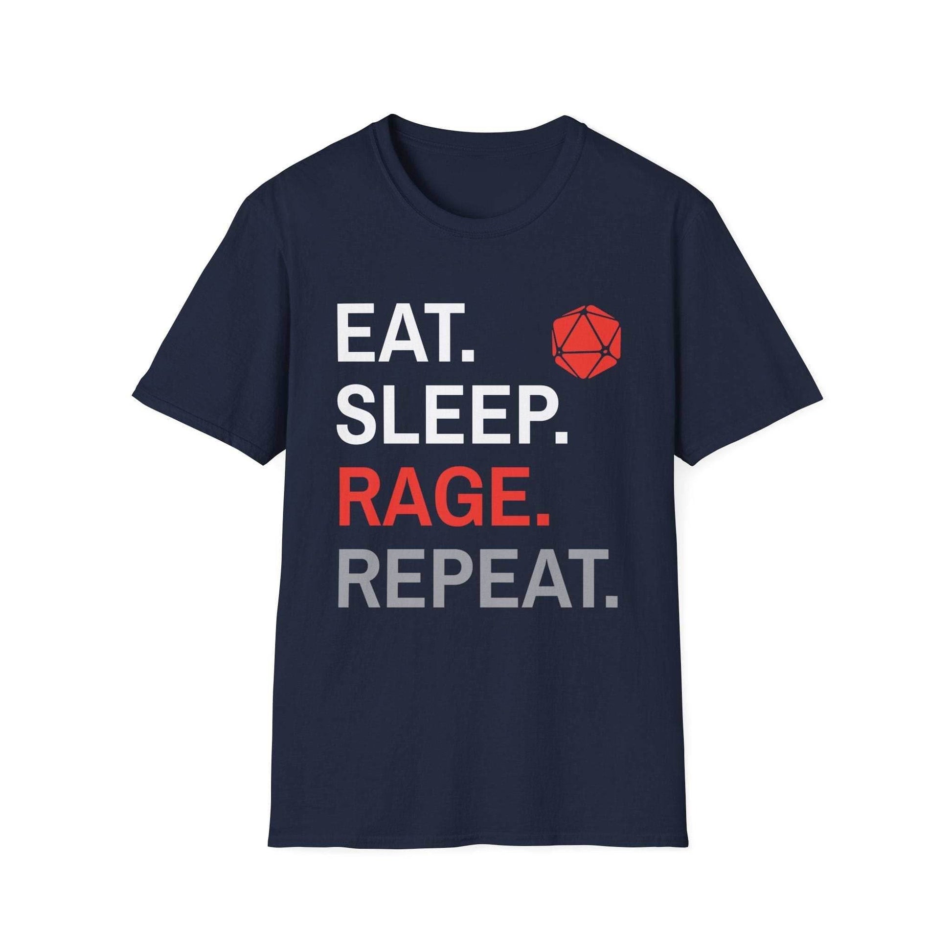 Barbarian T-Shirt – Eat Sleep Rage Repeat - Navy / S