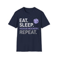Bard T-Shirt – 'Eat, Sleep, Vicious Mockery, Repeat' - Navy / S