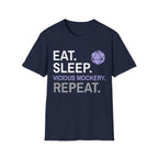 Bard T-Shirt – 'Eat, Sleep, Vicious Mockery, Repeat' - Navy / S
