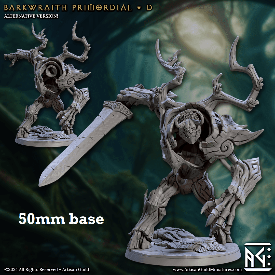 Barkwraith Primordial: Sculpt D (Forest Elemental) - With Head / Sword