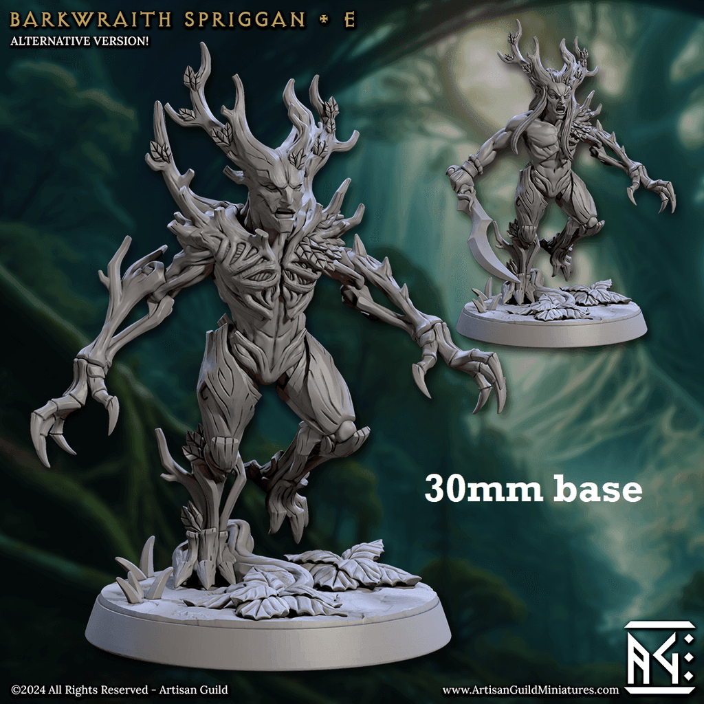 Barkwraith Spriggan: Sculpt E (Male Treefolk Warrior) - Treefolk Appearance / Claw