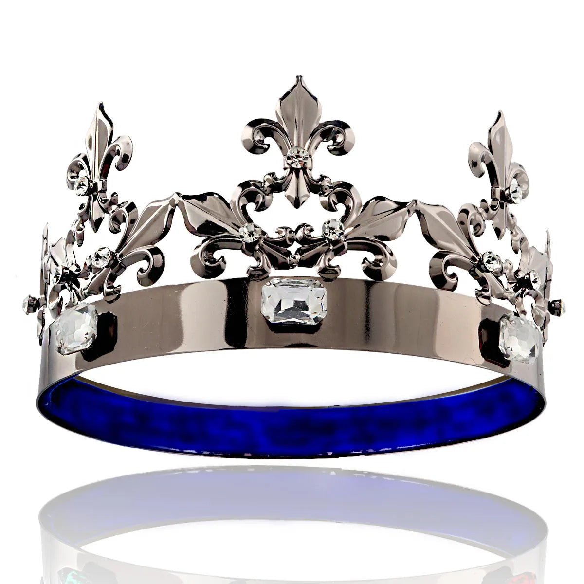 Baroque Black Crown With Imitation gem Men Women's Hair Accessories